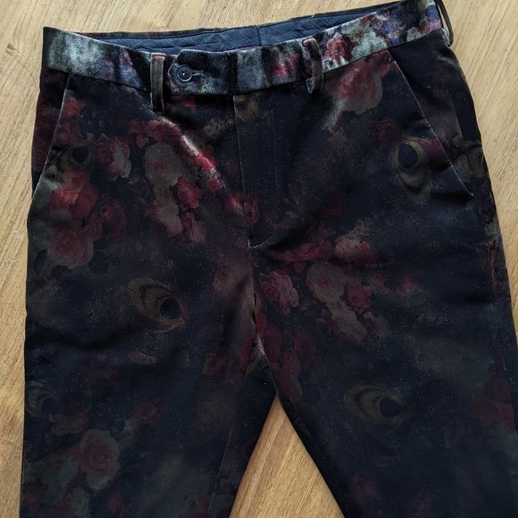 Floral Velvet Suit Pants - Slim Fit - Picture 8 of 8
